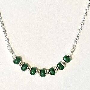 Emerald silver necklace